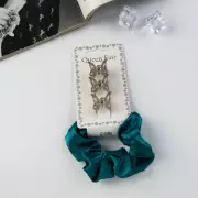 Набор для волос «Джеси» (резинка 7 см, 3 краба 2 см) зеленый