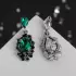 Серьги со стразами «Капля», цвет зеленый