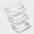 Набор контейнеров из жаропрочного стекла Доляна «Клик», 1,04/0,62/0.38 л, с крышкой, цвет МИКС