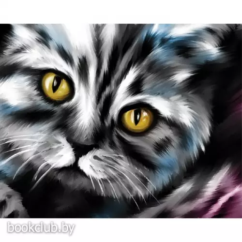 Алмазная вышивка с полным заполнением «Кот» 15х21 см, на холсте