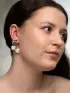 Серьги жемчуг «Вишня», белые в серебре