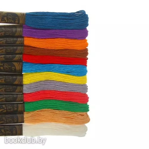 Набор ниток мулине №2, 12 шт, 8±1 м, разноцветный