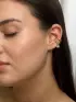 Серьга кафф «Стиль. Сердце», белые в золоте