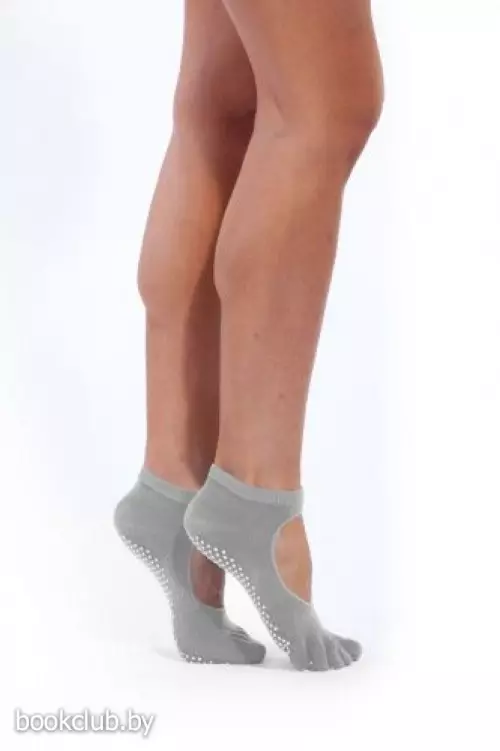 Носки противоскользящие для занятий йогой (цвет серый)