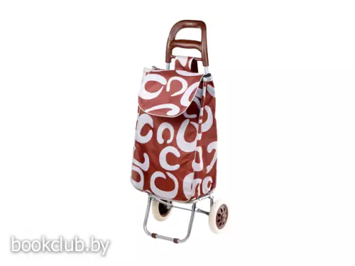 Сумка-тележка хозяйственная на колесах 30 кг, коричневая (завитки) PERFECTO LINEA