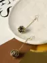 Серьги висячие «Шар плетёный», чёрные в золоте, 6.5 см