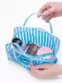 Косметичка - сумка на молнии для бассейна, с ручками, в полоску, голубая