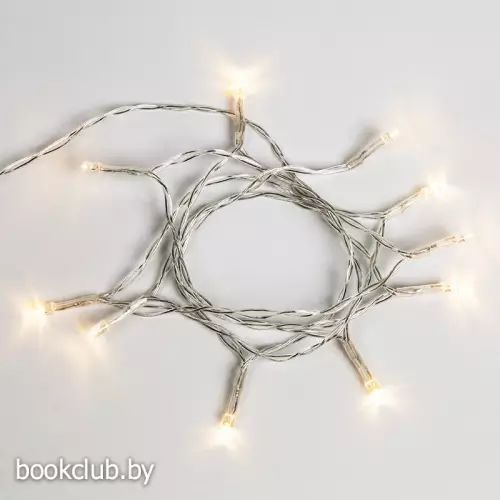 Гирлянда светодиодная универсальная 10 LED, 1,2 метра, теплое белое свечение, NEON-NIGHT