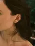 Серьги «Каффы», набор 2 шт. мятый со стразами, белые в серебре