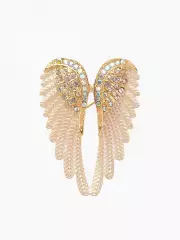 Брошь «Крылья ангела», цвет радужно-белый в золоте