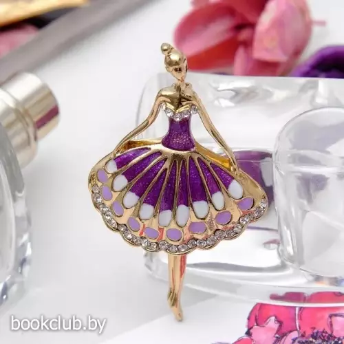 Брошь «Балерина», цвет фиолетовый в золоте