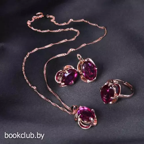 Гарнитур «Эдель» классик  (3 предмета: серьги, кулон, кольцо безразмерное)