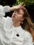 Брошь «Птица лебедь», черная в черном металле