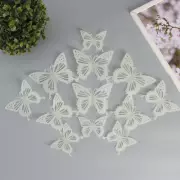 Набор магнитов на холодильник «Бабочки светящиеся с вырезными узорами», 12 шт.