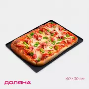 Противень для духовки Доляна «Криспи», силикон, 40×30 см, черный