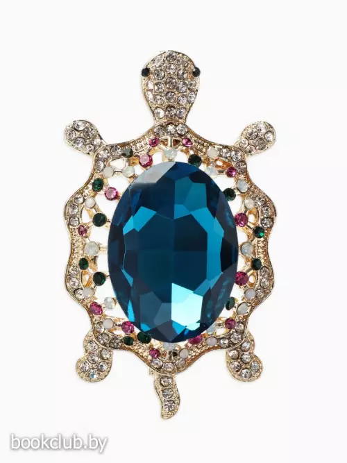 Брошь «Черепаха морская», разноцветная в золоте