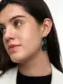 Серьги висячие со стразами «Вечерние», дама, цвет изумрудный в чёрном металле