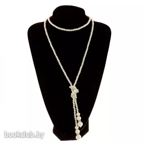 Бусы «Жемчуг» узел, шар №2,6,8,10, цвет молочный, L=60 см