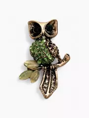 Брошь «Сова на ветке»