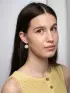 Серьги пластик «Шар №16», с разводами и блёстками, цвет молочный в серебре