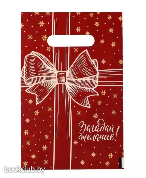 Пакет с вырубной ручкой «С НГ, бант», 20х30 см