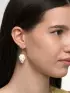 Серьги конго «Клубника в крапинку», белые в золоте