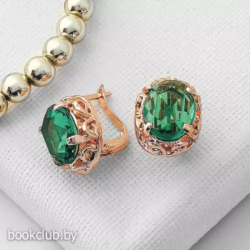 Серьги со стразами «Овал»