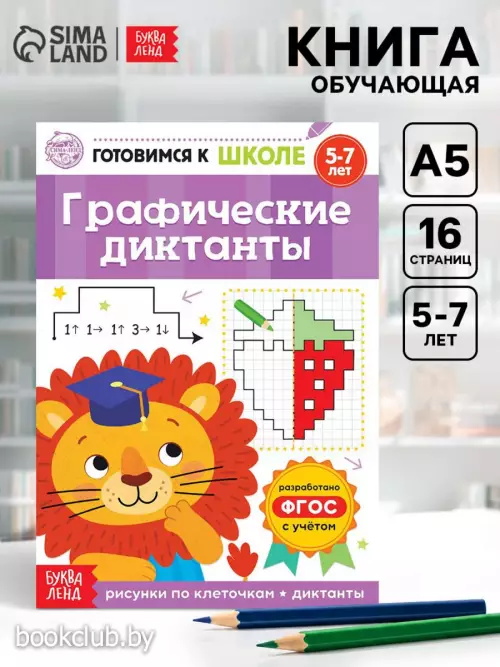 Книга обучающая «Графические диктанты», 16 стр.