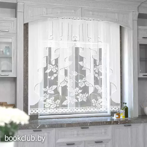 Гардина для кухни «Цветочная волна»