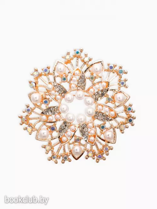 Брошь с жемчугом «Снежинка»
