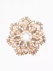 Брошь с жемчугом «Снежинка»