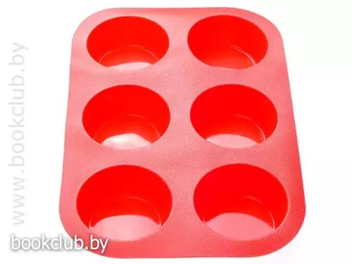 Форма для выпечки силиконовая «6 кексов», маффин(Цвет: красный)