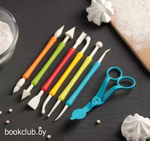 Набор для моделирования кондитерских украшений и ножницы кондитерские для переноски украшений Доляна, 6 шт, цвет и форма МИКС