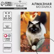 Алмазная мозаика с полным заполнением на холсте «Кошка», 20×30 см