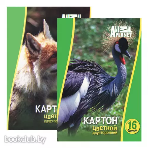 Набор цветного мелованного двустороннего картона «Планета» (А4, 8 л., 16 цв.)