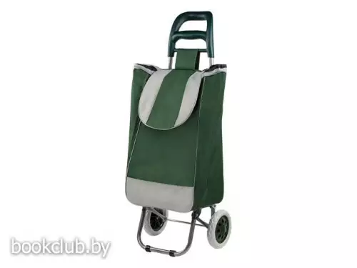 Сумка-тележка хозяйственная на колесах 30 кг, зеленая, полоска, PERFECTO LINEA