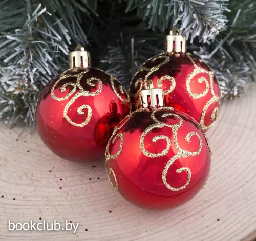 Набор шаров елочных «Завитки», 4 шт., красный
