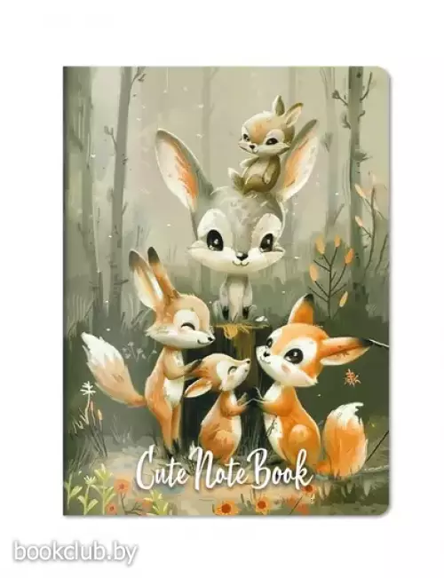 Милый блокнотик с сердечками (А6, 32 л., дизайнерская бумага, зверята)