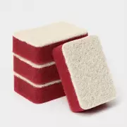 Губка для мытья посуды с ионами серебра Raccoon, 4 шт., 9.5х6.5х3 см