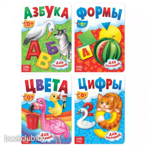 Книги картонные развивающие, набор 4 шт., по 10 стр.