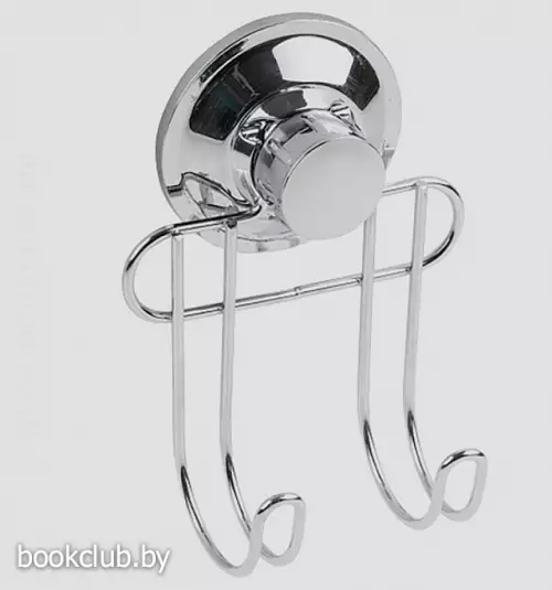 Крючок двойной настенный на вакуумной присоске Крючок двойной настенный на вакуумной присоске