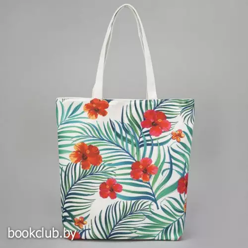 Сумка текстильная «Цветы и листья»