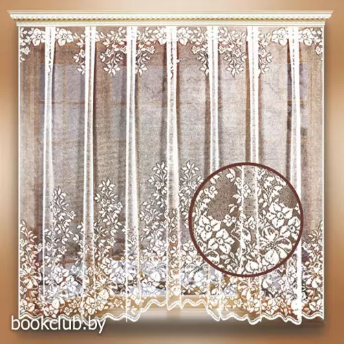 Гардина для кухни «Снежные цветы»