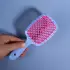 Расческа массажная, широкая, вентилируемая, 8,5 х 20,5 см, PVC коробка, цвет голубой/розовый