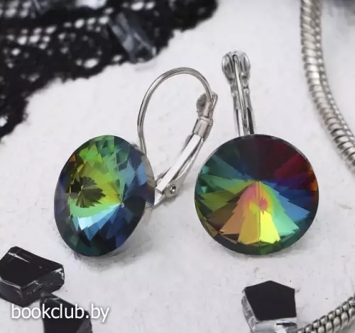 Серьги «Яркая классика», цвет бело-радужный в серебре