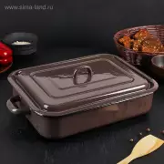 Противень эмалированный, 4.5 л, коричневый