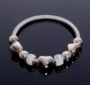 Браслет со стразами «Сердце»