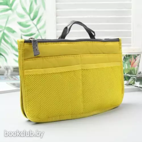 Косметичка дорожная на молнии, 3 отдела, 10 карманов(Цвет: желтый) Косметичка дорожная на молнии, 3 отдела, 10 карманов(Цвет: желтый)