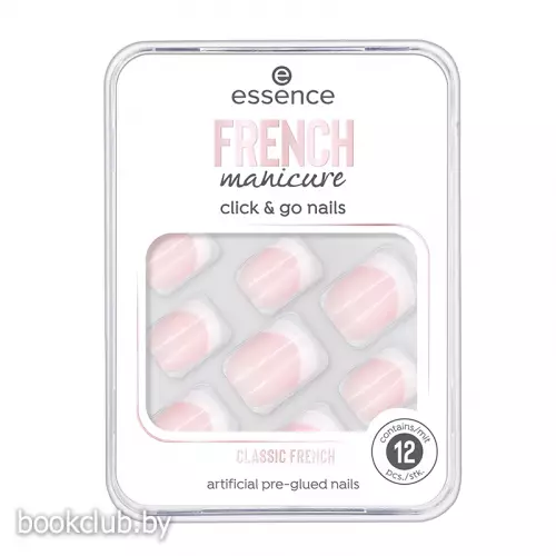Накладные ногти French manicure click & go nails, тон 01, 12 шт, ESSENCE 