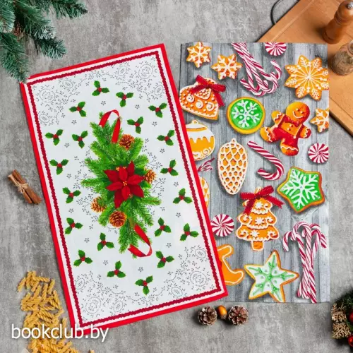 Набор полотенец кухонных «Доляна» Новогоднее печенье 35х60см-2шт